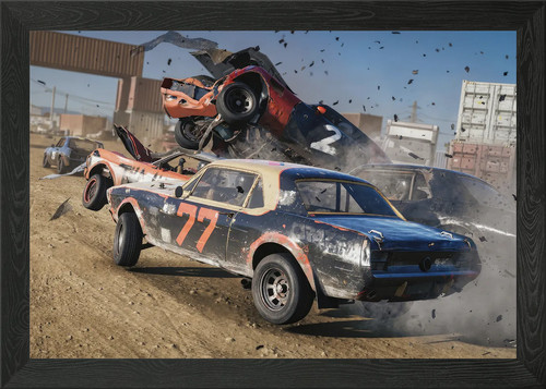 Car crash chaos framed - chaos, wall
