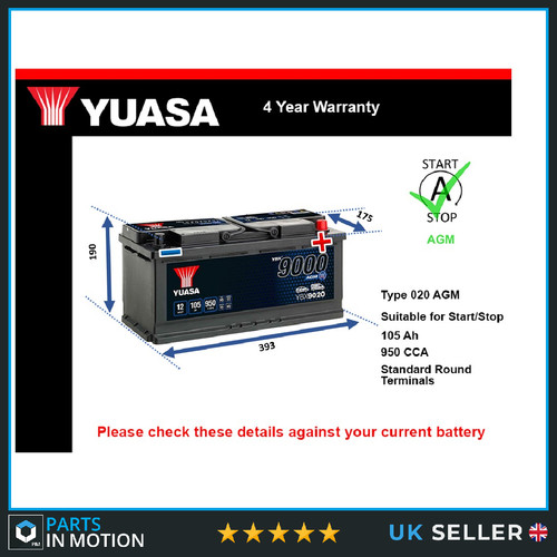 Agm car battery fits - battery, rolls