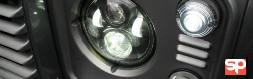 Pair led black headlights - pair, rhd
