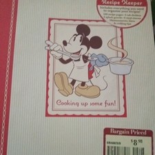 DISNEY MICKEY MOUSE PERSONAL RECIPE CARD BINDER KEEPER ORGANIZER BOOK