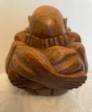 Weeping Buddha Yogi Figure Hand Carved Wooden Sculpture Figurine