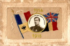 WW1 Silk Postcard 1914-15 King