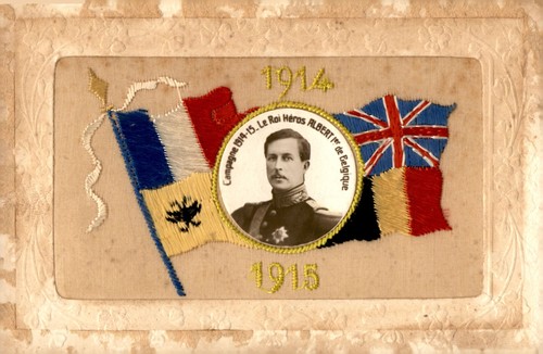 Ww1 silk postcard 1914 king - ww1,