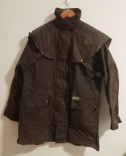 Australian Wax Jacket Coat Medium Brown Waxed Oilskin Canvas By Morrisons