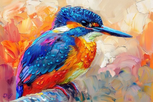 Kingfisher bird canvas - kingfisher, picture