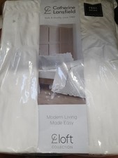 Catherine Lansfield Seersucker Frill Duvet Cover Bedding Set White Super King