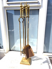 TALL VINTAGE BRASS FIRESIDE