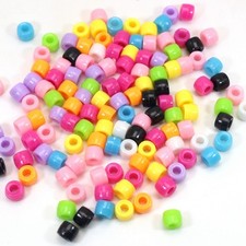 500pcs Acrylic Barrel Pony Beads - 6x5mm Mixed Colors for Kids Crafts & Kandi