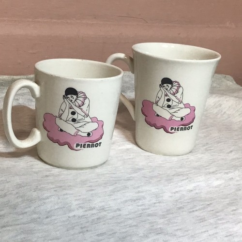Pierrot mug pair - pair, retro