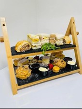 2 Tier Slate A Frame Cake Stand Wooden