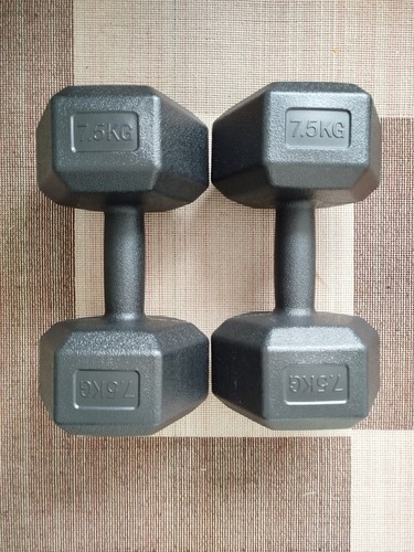 5kg hex dumbells - 7.5kg,