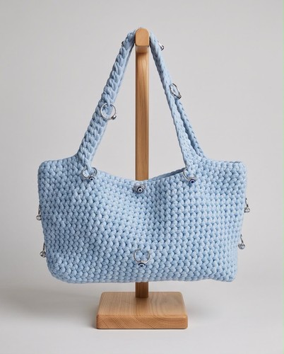 Sky blue crochet shoulder bag - sky,