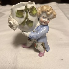 Antique Conta & Boehme Victorian Fairing Little boy egg shell basket