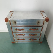 Industrial Aviator Aluminium 3 Drawer Trunk Chest of Drawers Sideboard