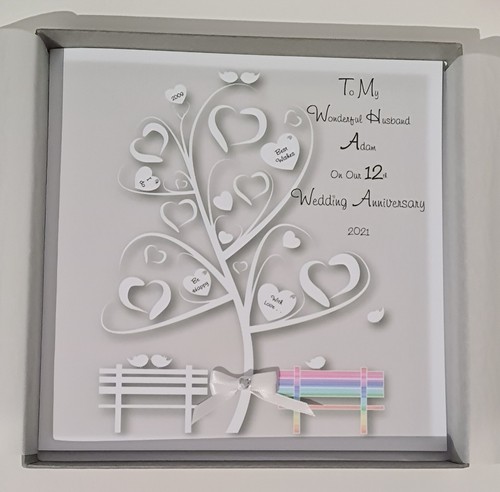 Personalised 12th silk wedding - silk,