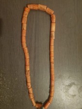 Real coral beads necklace - coral,
