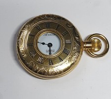 Arnex co inc half hunter pocket watch circa 1970s to1980 cold plated