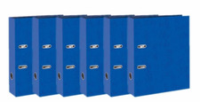 6 x A4 Lever Arch File Metal Pull Ring Binder 75mm Spine Document Folder Blue