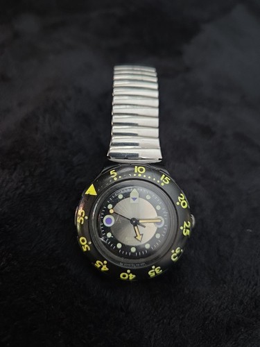 Swatch watch shamu black wave - watch,