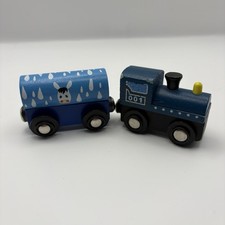 Wooden Train Track Blue Engine