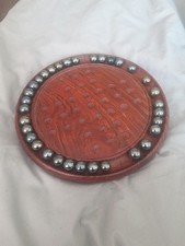 Vintage Wooden Solitaire Board Game with Glass Marbles Strategy Toy