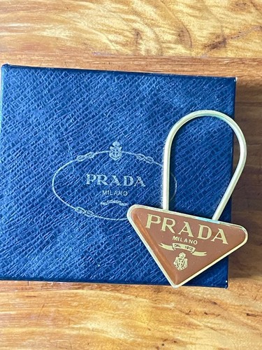 Prada triangle logo keychain - logo,