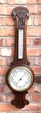 Antique Carved Oak Aneroid