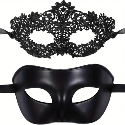 Elegant black lace masquerade - black,