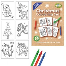 Small Christmas A6 Colouring Set! Party bag toys! Plastic free! Choose amount.
