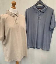 2x TU Polo Shirts Size L Blue Beige Mens Cotton Short Sleeves