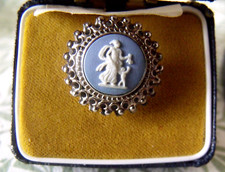 Rare Vintage Hallmarked Silver Wedgwood Jasper Cameo Ring Size N  BOXED