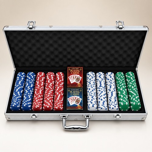 Poker chip set - in, aluminium