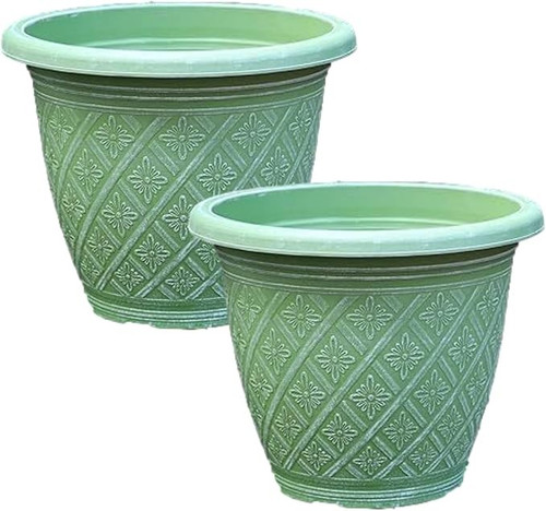 2pc round plastic plant pot - 2pc,