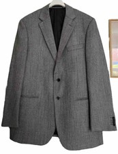 M&S Mens Pure Wool Collezione Italian Jacket Chest  42 In Large Black White New