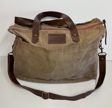 Kith & Kin Makers Gray Waxed Canvas Tote Bag With Shoulder Strap Western Pattern