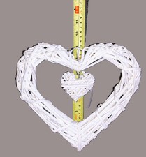 Large White Wicker Heart
