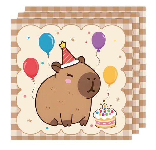 Capybara napkin birthday party - capybara,