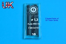 20x HSS 1.3mm Micro Twist Drills, POLDI (Czechoslovakia) Dremel, Hobby, Jeweller