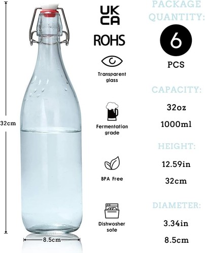 3pcs glass bottles with swing - glass,