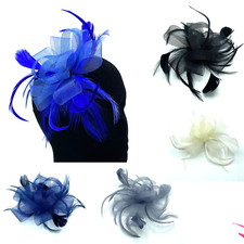 Ladies Feather Comb Fascinator Weddings Races Royal Ascot Hair Piece