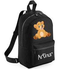 Personalised Bear Name zoo animals Mini Rucksack Backpack Back to School Bag