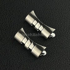 2 Piece Silver Curved End Link