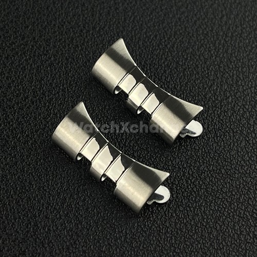 Piece silver curved end link - 2,
