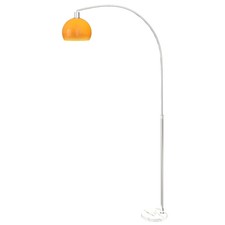 HOMCOM Modern Standing Lamp with Shade & Foot Switch Bedroom Office Light Orange