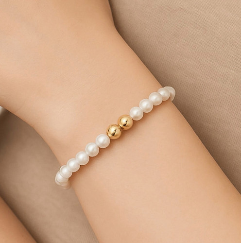 Solid 9ct gold pearl - solid,