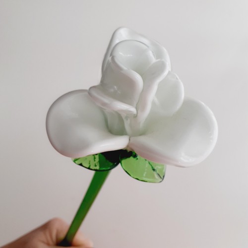 Vintage hand blown - glass, rose