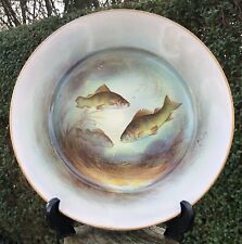 Antique 1930’s Grimwades Cabinet Plate Freshwater Fish Scene Signed B. Austin