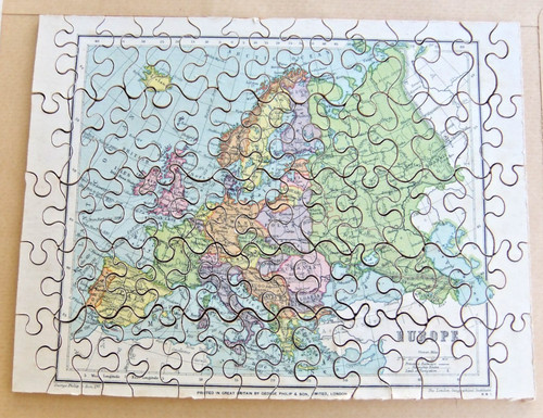 Antique vintage dissected - dissected, map