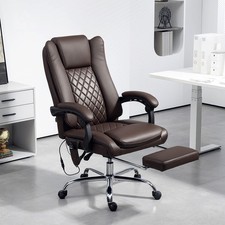 Heated Massage Office Chair, Wide Executive Computer Chair, PU Leather