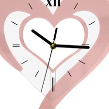 Heart Shaped Wall Clock Pink